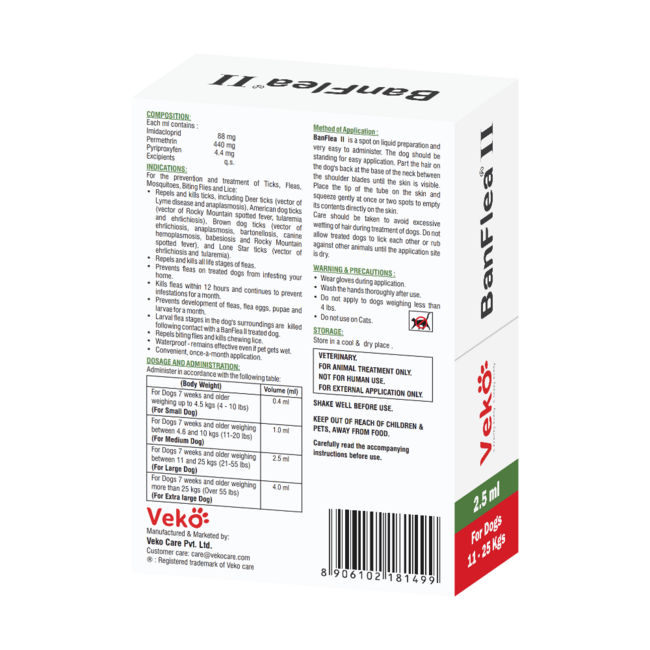 BanFlea II for Dogs (Generic Advantix II)